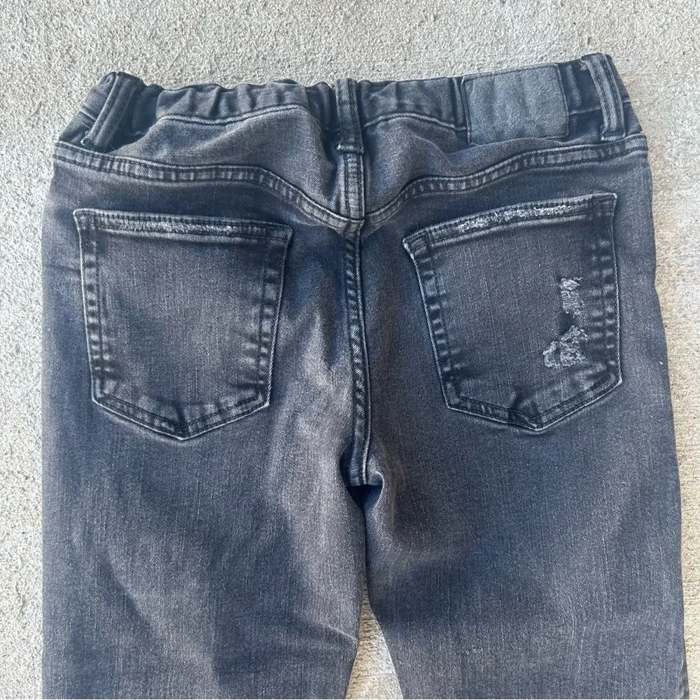GapKids 1969 Black Slim Jeans Youth Size 12 Regular Adjustable Waist Patches